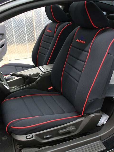 Ford Mustang Full Piping Seat Covers Wet Okole - Ford Mustang Logo Seat Covers